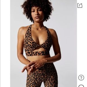 Beach Riot Twist Top Sports Bra Leopard Small